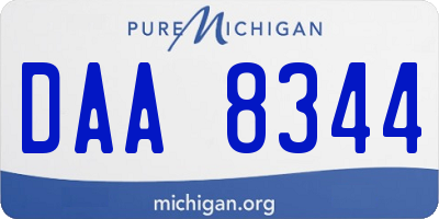 MI license plate DAA8344