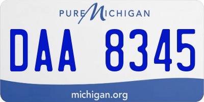 MI license plate DAA8345