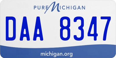 MI license plate DAA8347