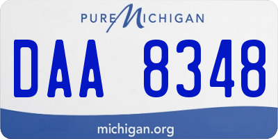 MI license plate DAA8348