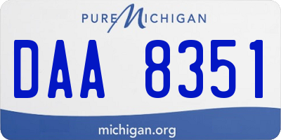 MI license plate DAA8351