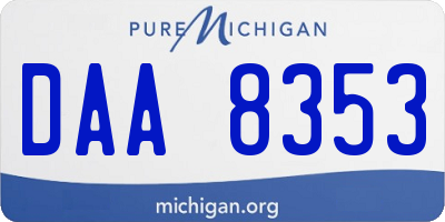 MI license plate DAA8353