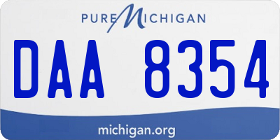 MI license plate DAA8354