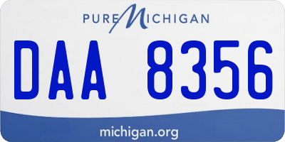 MI license plate DAA8356