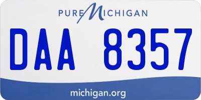 MI license plate DAA8357