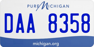 MI license plate DAA8358