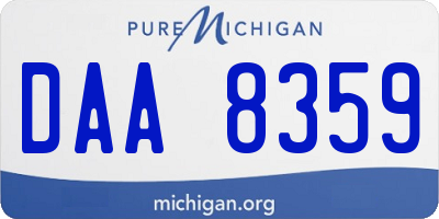 MI license plate DAA8359