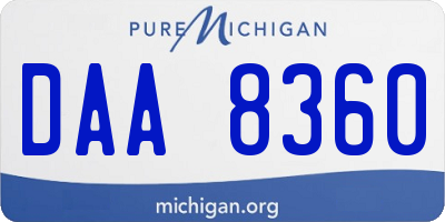 MI license plate DAA8360