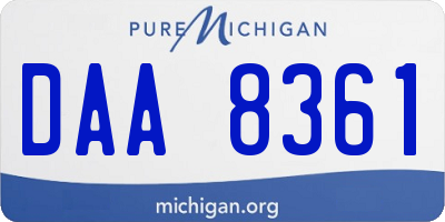 MI license plate DAA8361