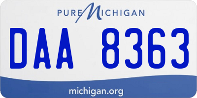 MI license plate DAA8363