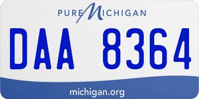 MI license plate DAA8364