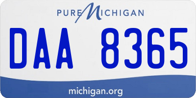 MI license plate DAA8365