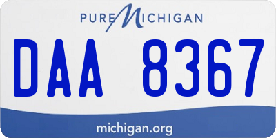 MI license plate DAA8367