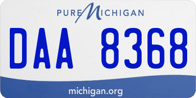 MI license plate DAA8368