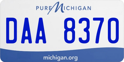 MI license plate DAA8370