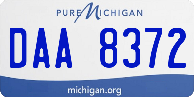 MI license plate DAA8372