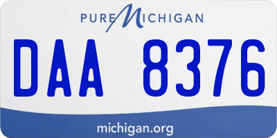 MI license plate DAA8376