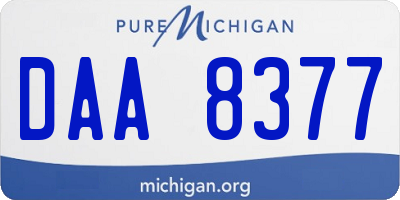 MI license plate DAA8377