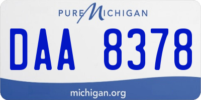 MI license plate DAA8378