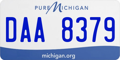 MI license plate DAA8379