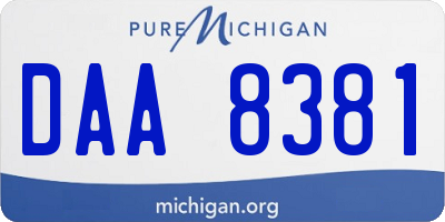 MI license plate DAA8381