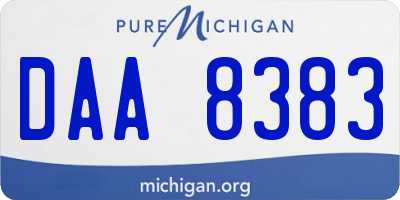 MI license plate DAA8383