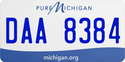 MI license plate DAA8384