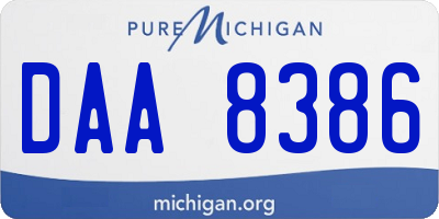 MI license plate DAA8386