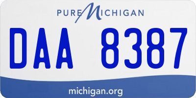 MI license plate DAA8387