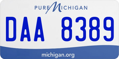 MI license plate DAA8389