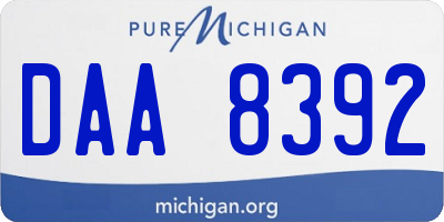 MI license plate DAA8392