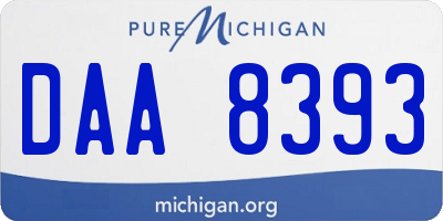 MI license plate DAA8393