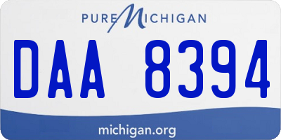 MI license plate DAA8394