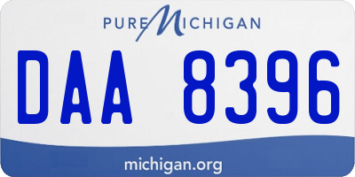 MI license plate DAA8396