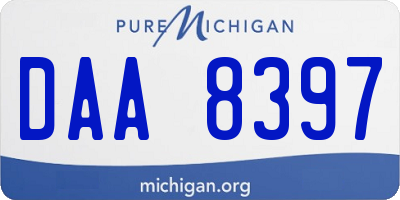 MI license plate DAA8397