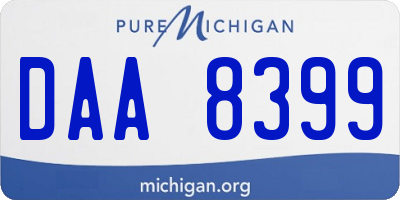 MI license plate DAA8399