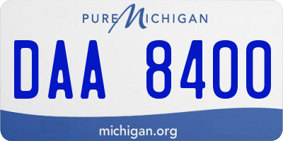 MI license plate DAA8400