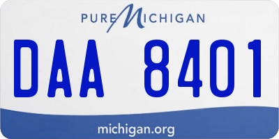 MI license plate DAA8401