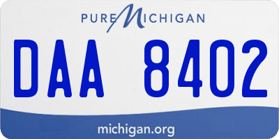 MI license plate DAA8402