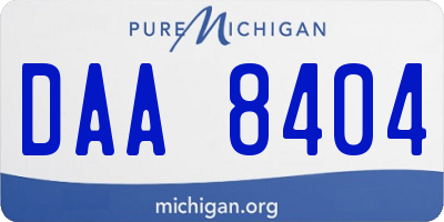 MI license plate DAA8404