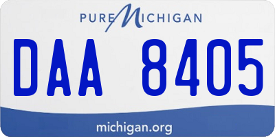 MI license plate DAA8405