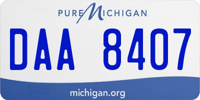 MI license plate DAA8407
