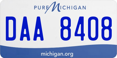 MI license plate DAA8408