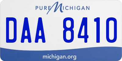 MI license plate DAA8410