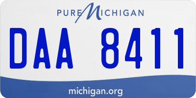 MI license plate DAA8411