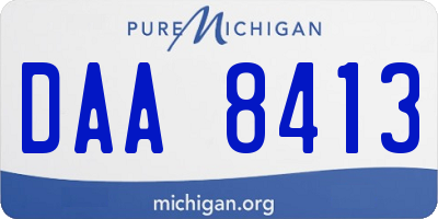 MI license plate DAA8413