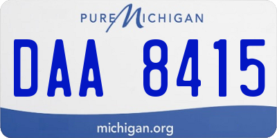 MI license plate DAA8415