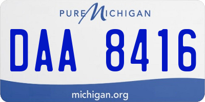 MI license plate DAA8416