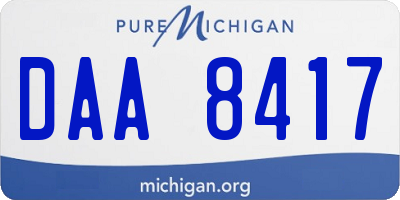 MI license plate DAA8417