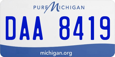 MI license plate DAA8419